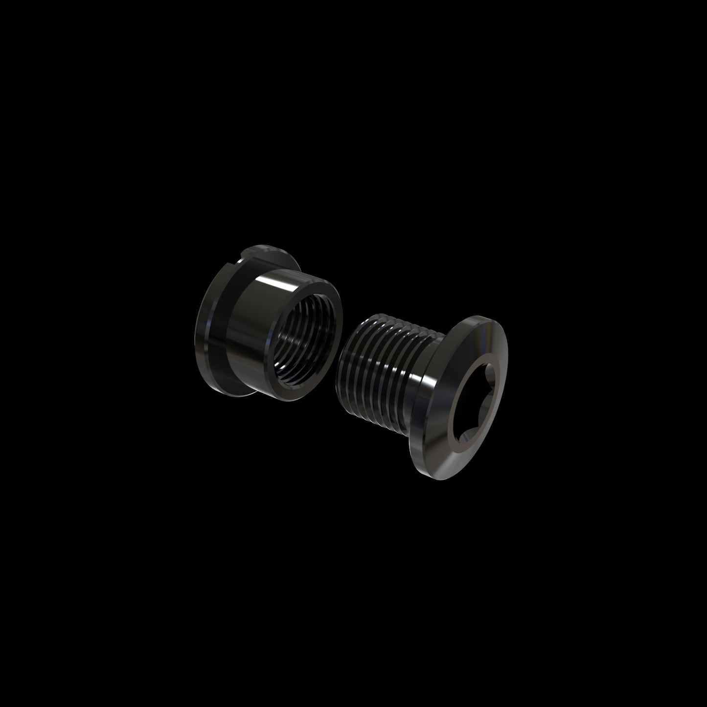 Velobike Black aluminium chainring bolts