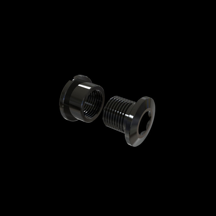 Velobike Black aluminium chainring bolts