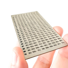 Load image into Gallery viewer, Velobike Stainless Steel gear chart card
